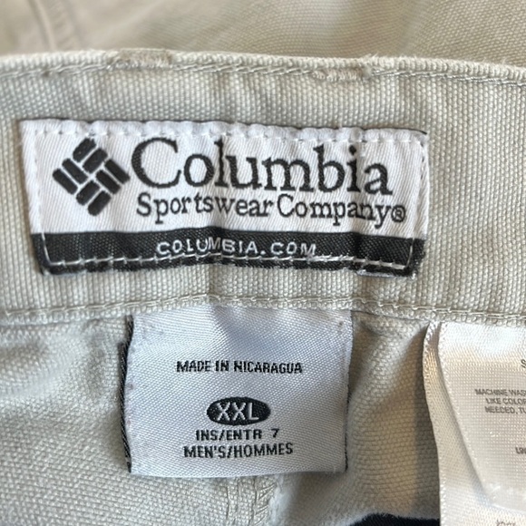 Columbia Cargo Shorts Men XXL Cream Zip Front 100% Cotton Inseam 6.5" Fishing - Picture 5 of 14